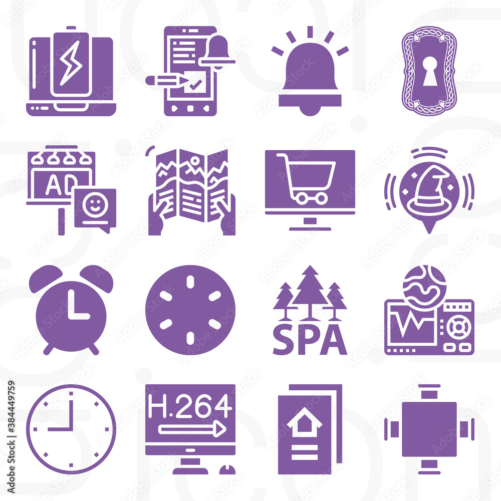 16 pack of phone  filled web icons set