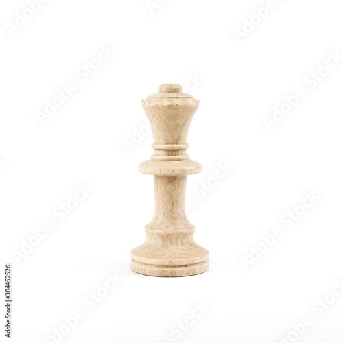 single white chess piece queen on white background