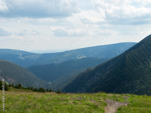 Summer landscape of mountains in Karkonosze National Park.