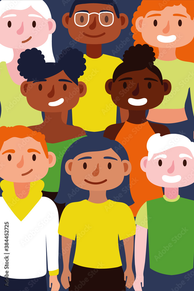 crowd of persons together Inclusion concept characters crowd of persons together Inclusion concept characters