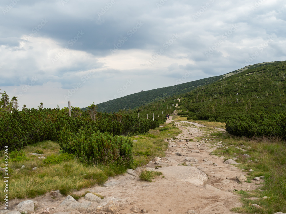 Empty mountain trail. Karkonosze National Park