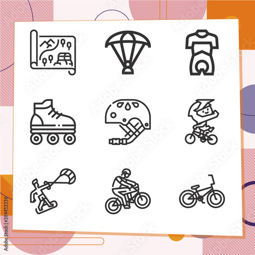 Simple set of 9 icons related to extremity