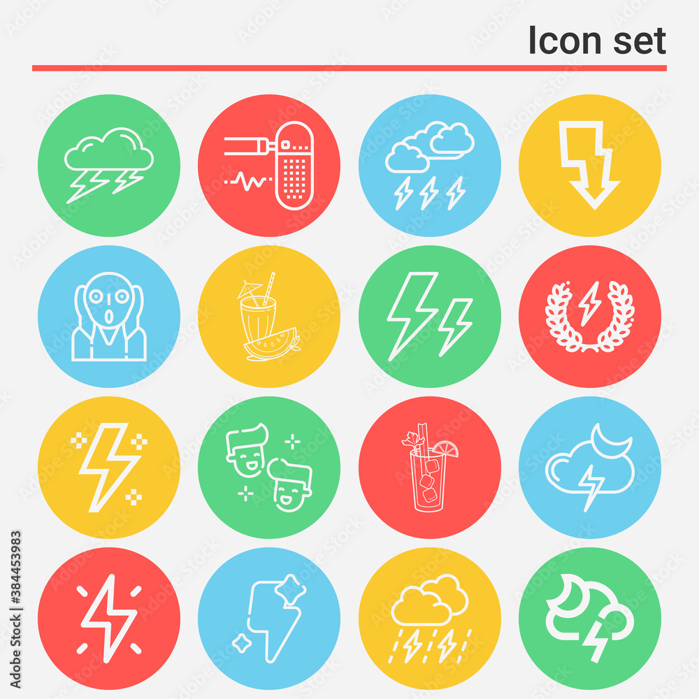 16 pack of roar  lineal web icons set