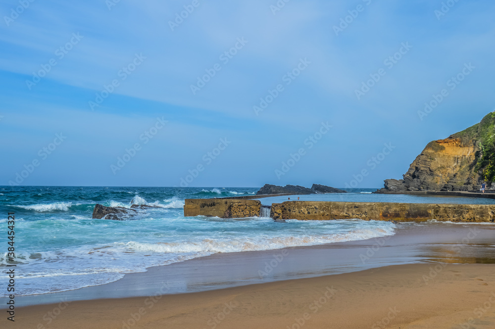 Thompsons bay beach, Picturesque sandy beach in a sheltered cove with a tidal pool in Shaka's Rock, Dolphin Coast Durban north KZN South Africa