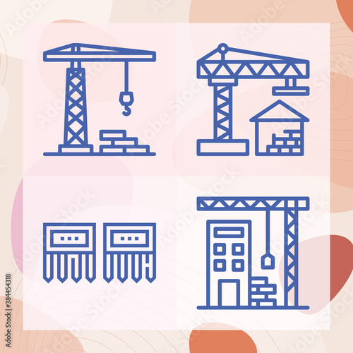 Simple set of lifting device related lineal icons