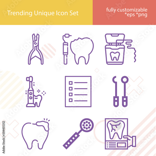 Simple set of medical practitioner related lineal icons.