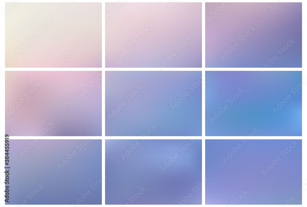 Collection of simple colored gradient mesh backgrounds.