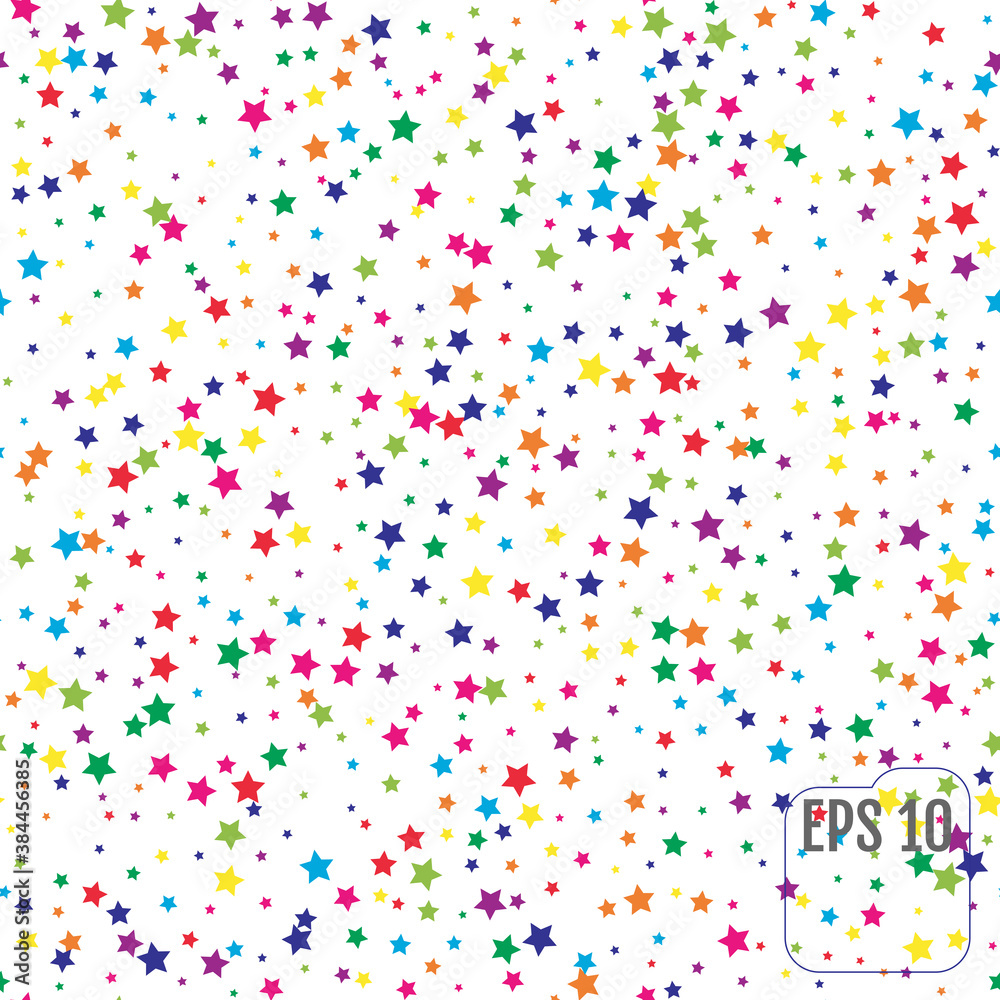 Seamless Pattern with Colorful Stars.