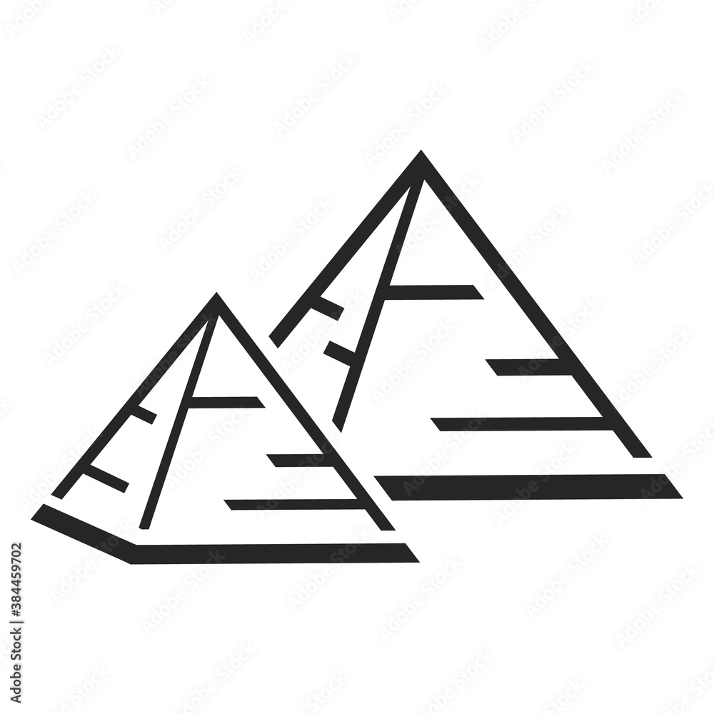 Pyramid icon. Pyramid shape isolated vector illustration . Flat illustration. Pyramid icon. Pyramid shape isolated vector illustration . Flat illustration.