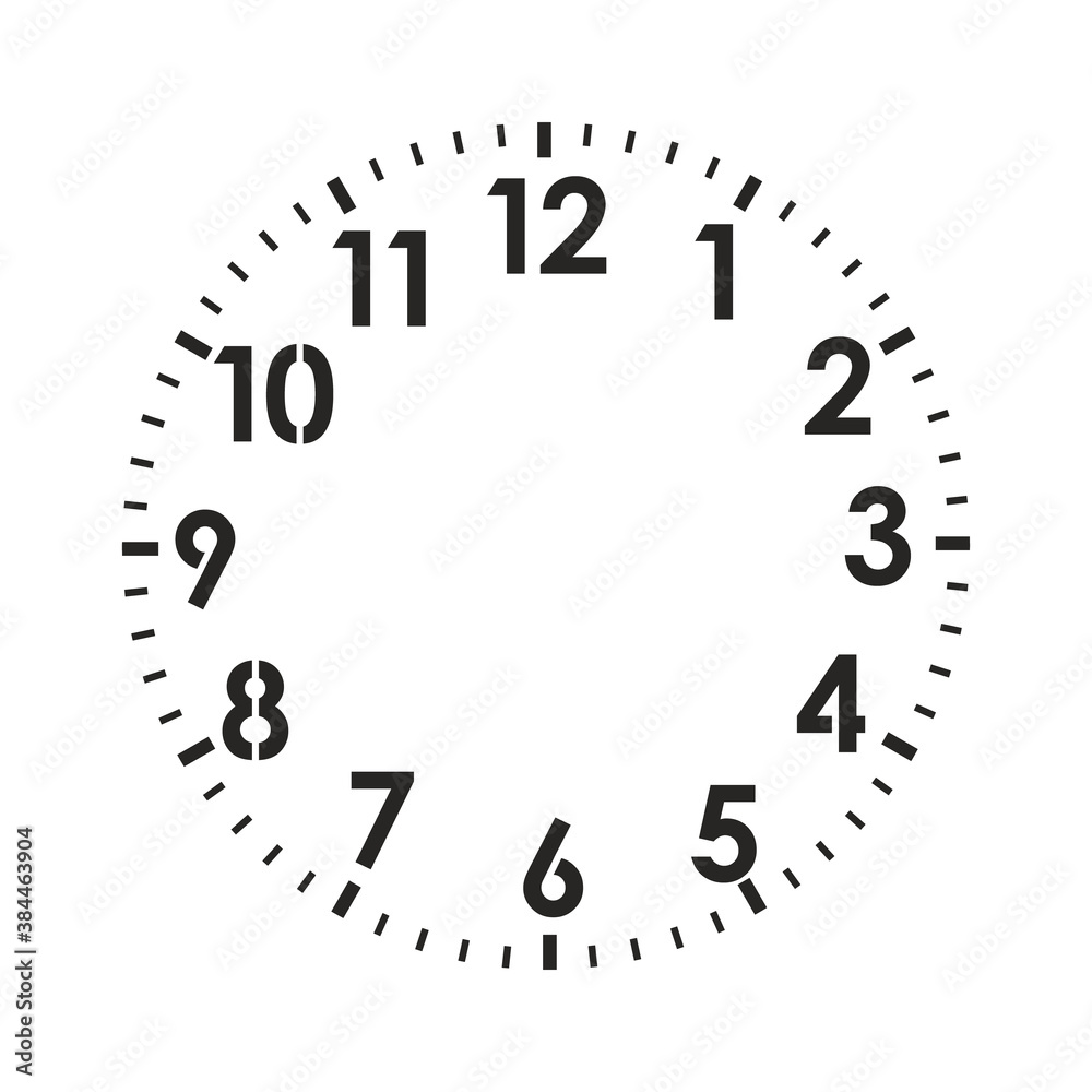 Vector clock face. Illustration for your own design vector illustration isolated on white background Vector clock face. Illustration for your own design vector illustration isolated on white background