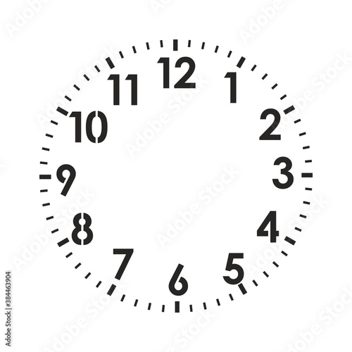 Vector clock face. Illustration for your own design vector illustration isolated on white background