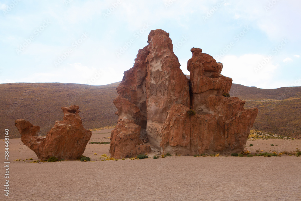 Rocks and clouds near Salar de Uyuni in Bolivia