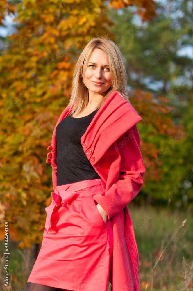 Autumn woman on leafs background Autumn woman on leafs background