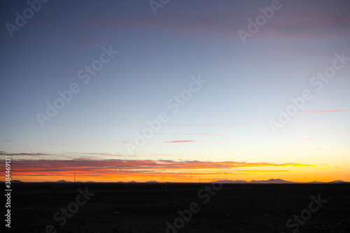Sunset of Salar de Uyuni in Bolivia