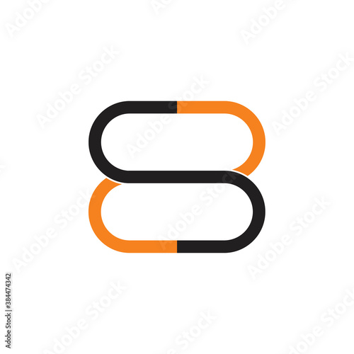 S letter with 8 number logo design vector