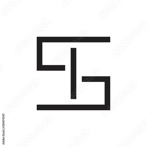 SI letter or qb letter logo design vector