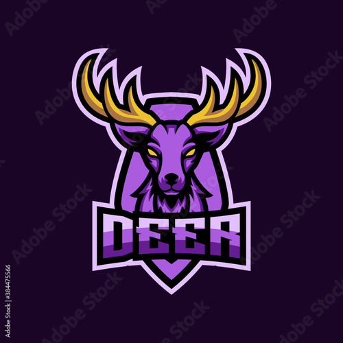 Purple Deer Gaming Esport Mascot Logo
