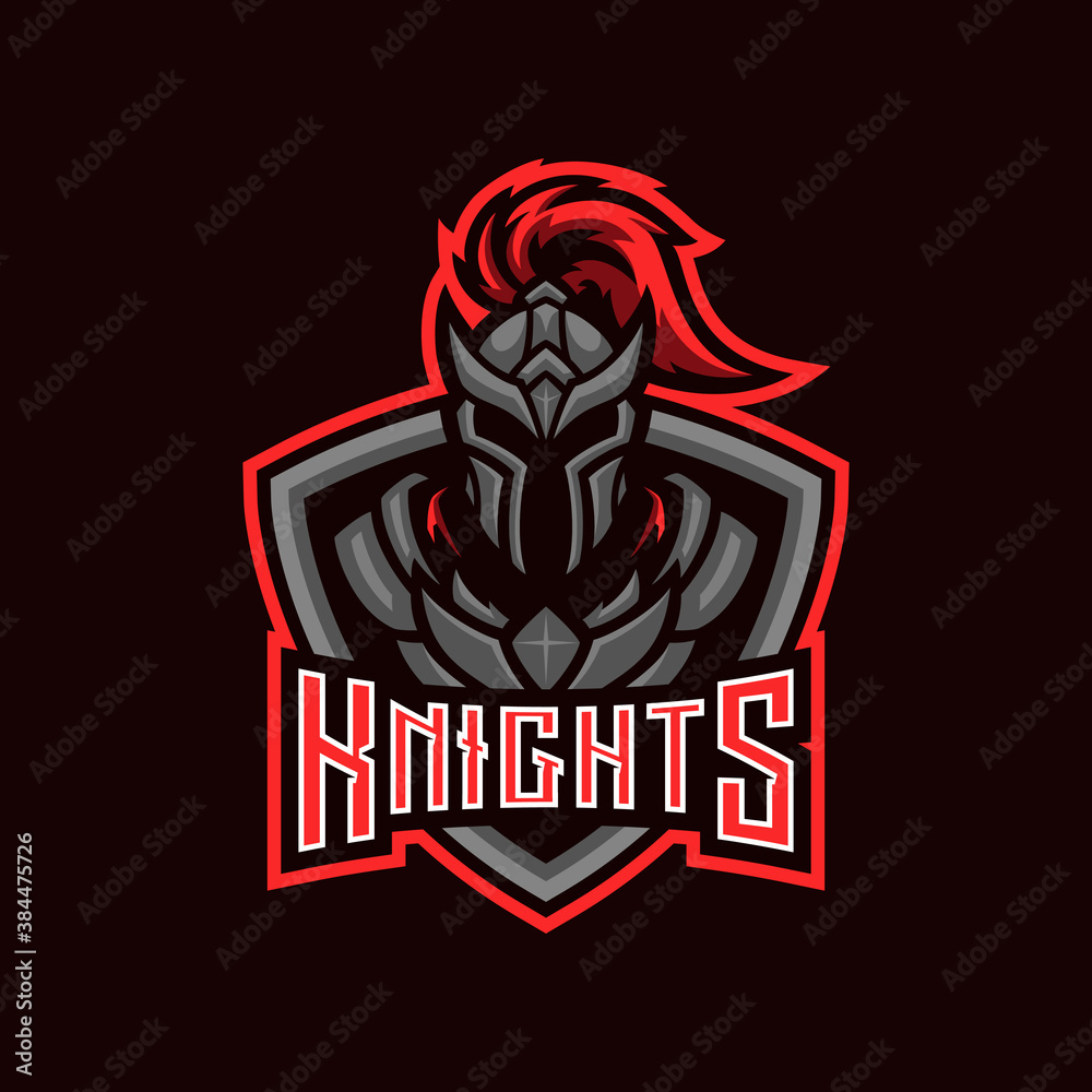 Black Knight Gaming Esport Mascot Logo Stock Vector | Adobe Stock