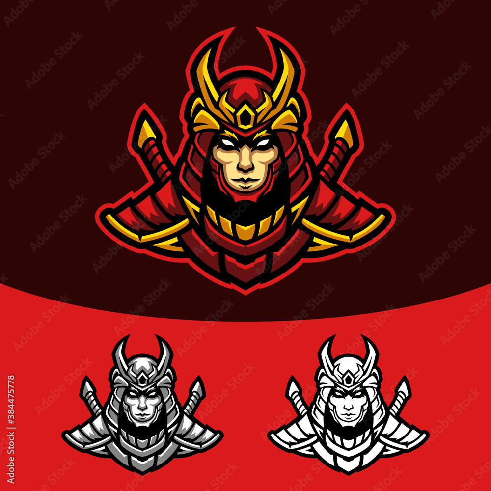 Red Samurai Gaming Esport Mascot Logo