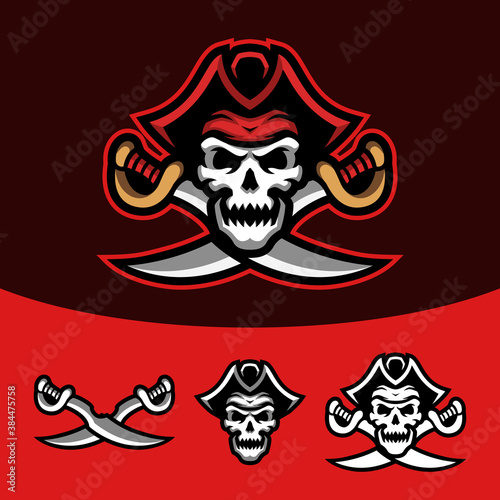 Pirate Skull Gaming Esport Mascot Logo