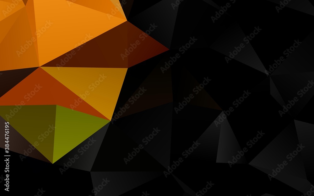 Fototapeta premium Dark Green vector low poly layout.
