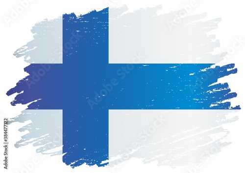Flag of Finland, Republic of Finland. Bright, colorful vector illustration