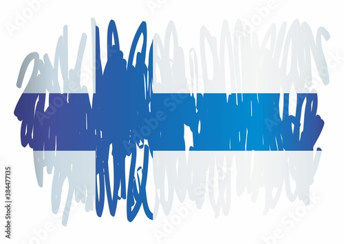 Flag of Finland, Republic of Finland. Bright, colorful vector illustration