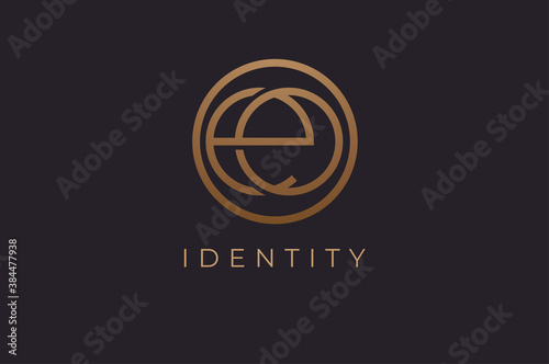 Abstract initial letter E and O logo,usable for branding and business logos, Flat Logo Design Template, vector illustration