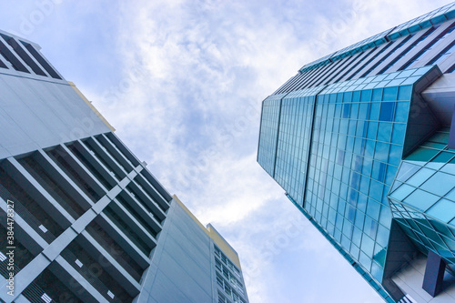 modern office building with sky in city