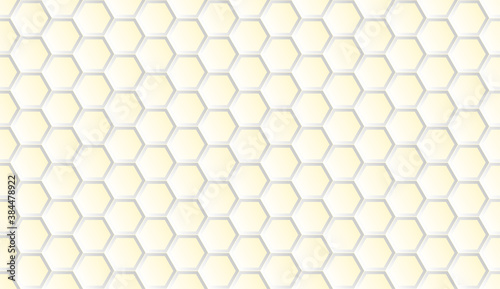 Seamless abstract honeycomb background in light yellow and grey color
