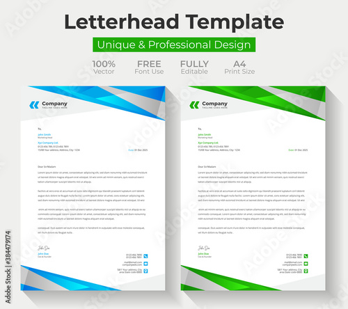 Modern Creative & Clean business style letterhead bundle of your corporate project design. Vector illustration. Business Stationery