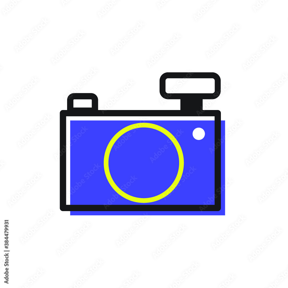 camera icon with simple minimalist offset style isolated on white background camera icon with simple minimalist offset style isolated on white background