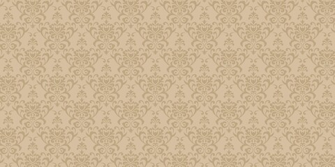 Handdoek met foto Retro Naadloos damast patroon in klassieke stijl  © SUE