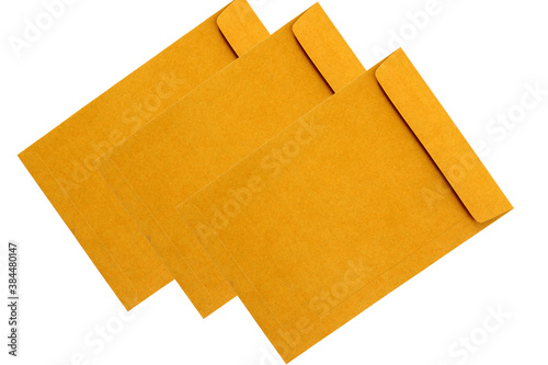 Wallpaper Mural Yellow envelopes separate on white Torontodigital.ca