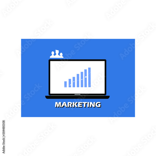 graphic chart inside laptop, business, commerce, stock