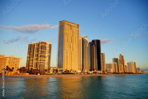 Miami north beach at sun set 