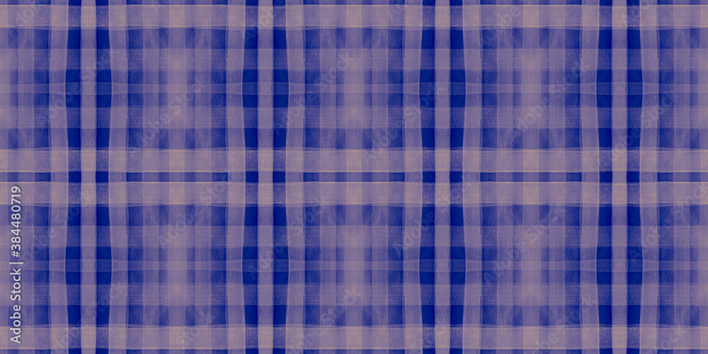 Watercolour Textured Checks. Yellow Plaid 