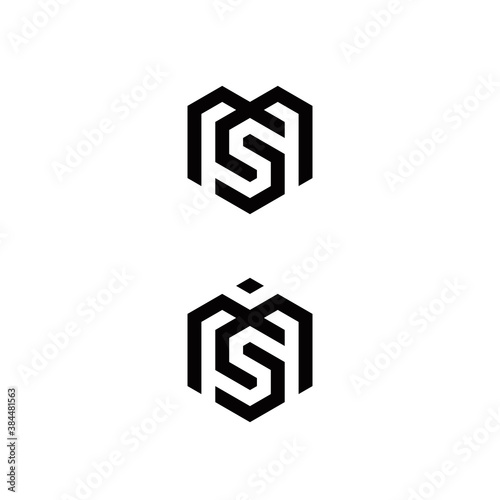 m s ms sm logo initial design vector graphic idea creative