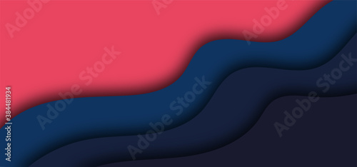 paper cut banner with navy pink background cover
