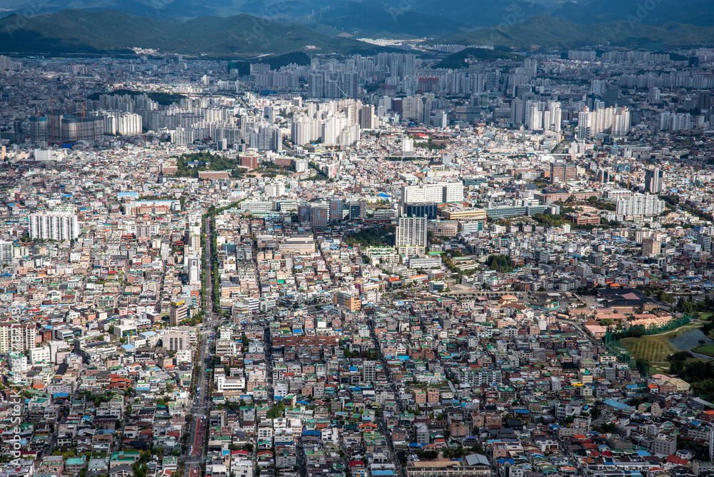 Daegu City Viewed from the Mountain, South Korea