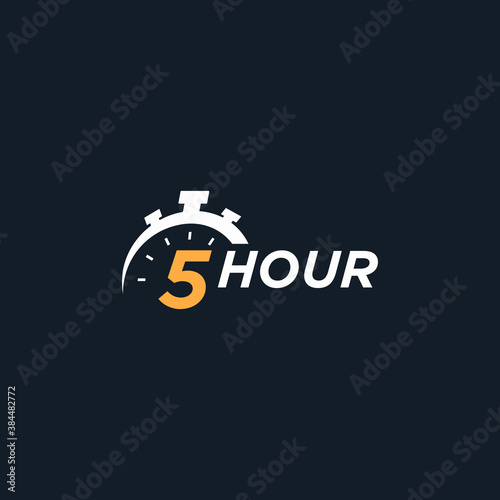 5 hour typography logo time