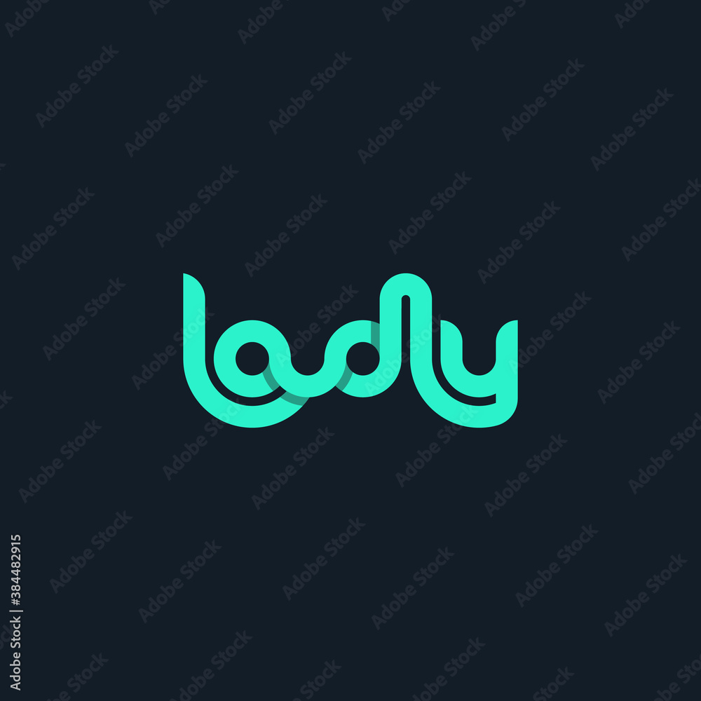 Naklejka premium loudly typography logo flat green