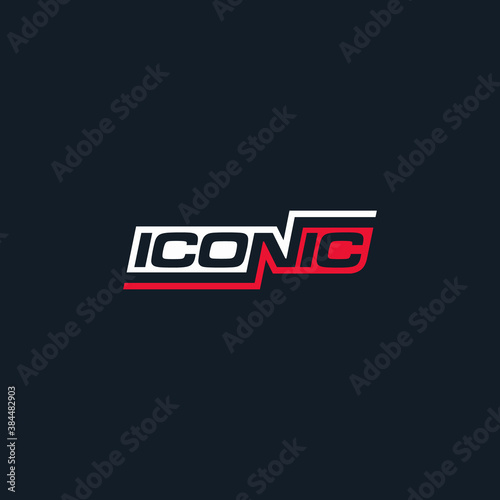 iconic typography logo red white