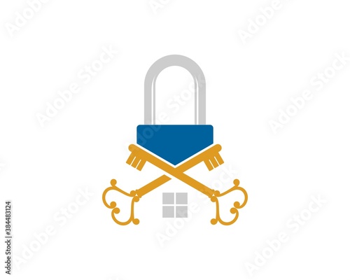 Simple padlock with key house inside