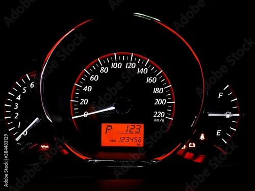 Принти на полотні Vehicle miles 123,456 miles.