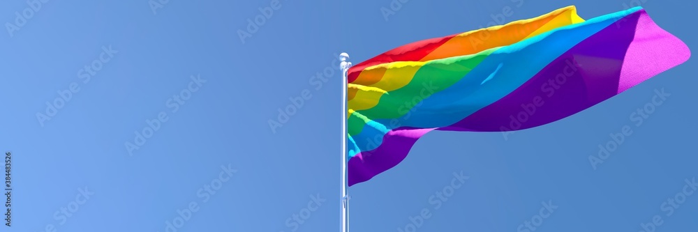 3D rendering of the flag of LGBT waving in the wind 3D rendering of the flag of LGBT waving in the wind