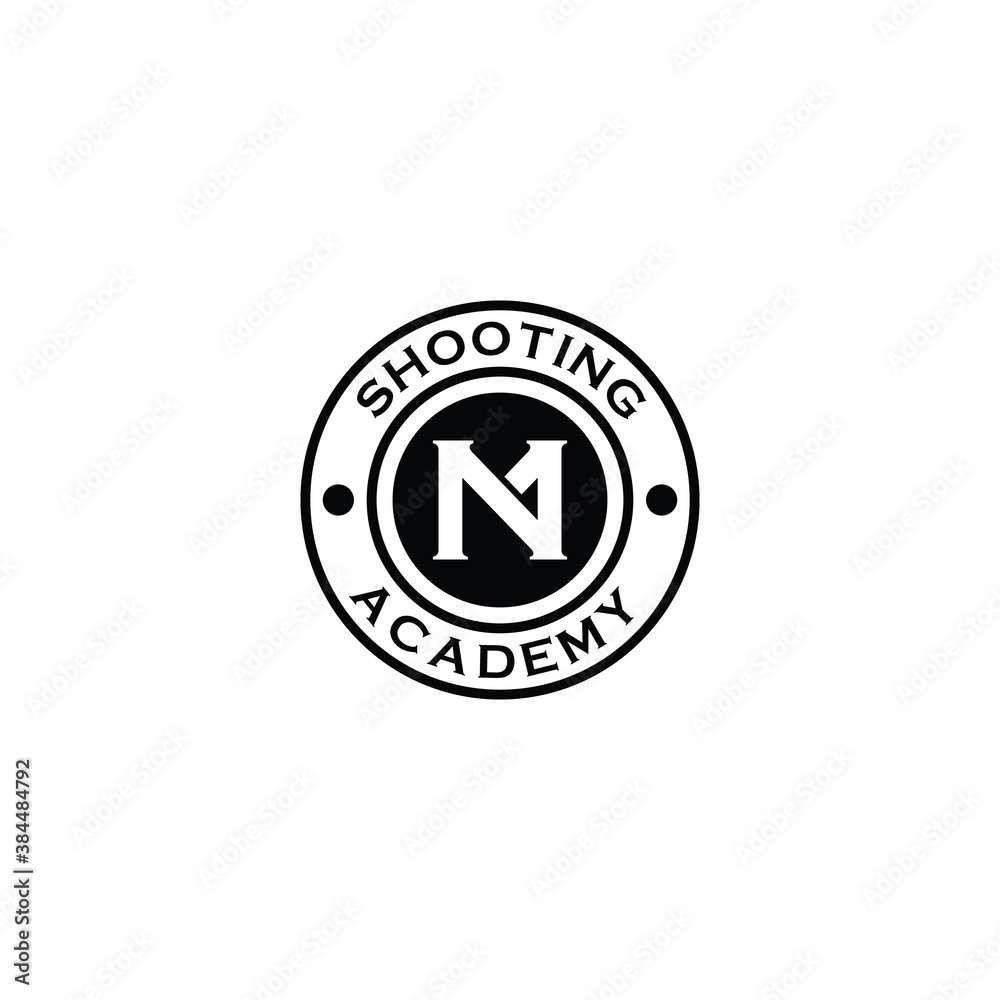 M and N letter combination logo concept for shooting academy company M and N letter combination logo concept for shooting academy company