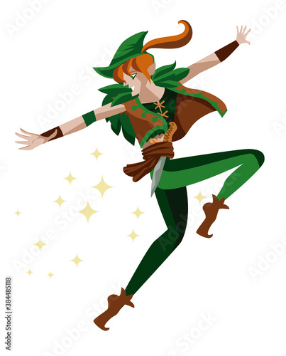 flying magical boy flying in the sky