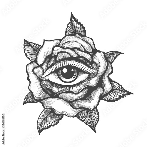 Eye Inside a Rose Flower Tattoo
