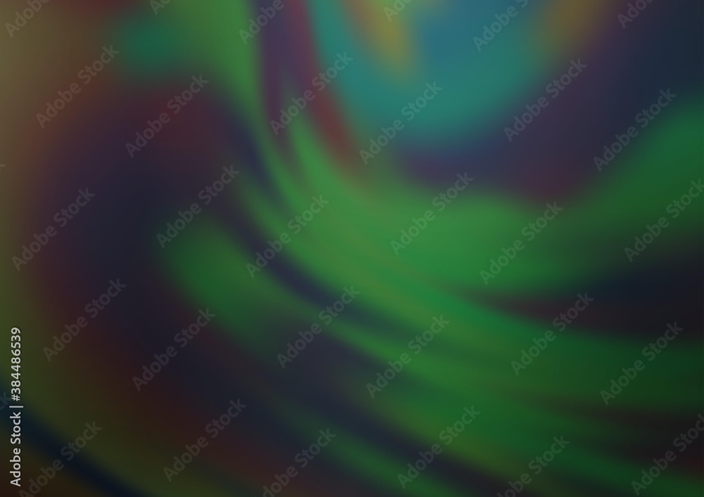 Fototapeta premium Dark Green vector blurred bright background.